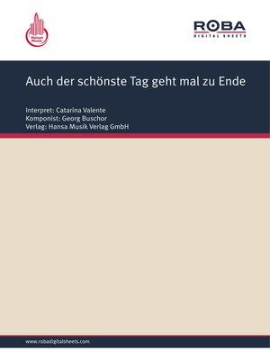 cover image of Auch der schönste Tag geht mal zu Ende